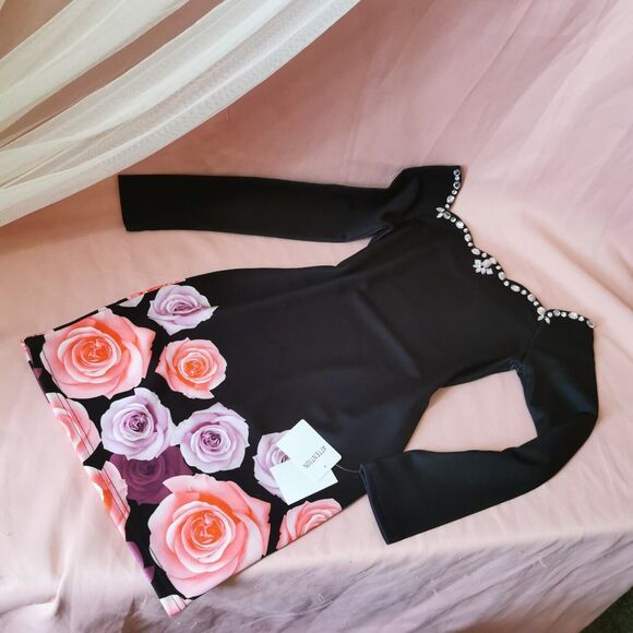 Golds Infinity NWT Mini Dress Gyaru Rose Barbie Core Y2K Pink Black Bling Kawaii - Picture 1 of 10
